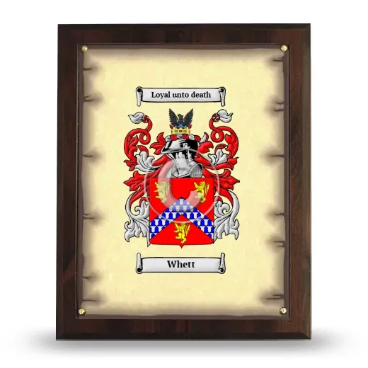 Whett Coat of Arms Plaque