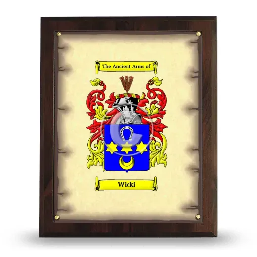 Wicki Coat of Arms Plaque