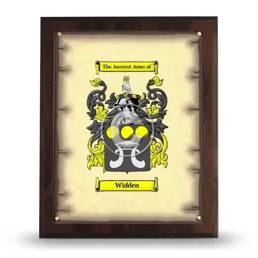 Widden Coat of Arms Plaque