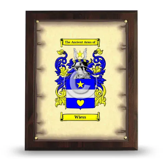 Wiess Coat of Arms Plaque