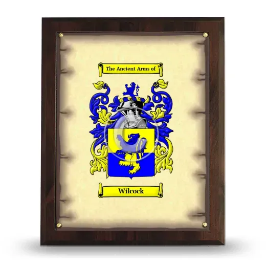 Wilcock Coat of Arms Plaque