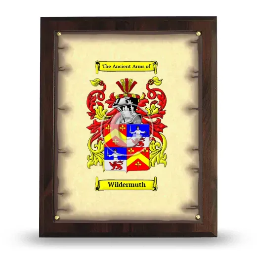 Wildermuth Coat of Arms Plaque