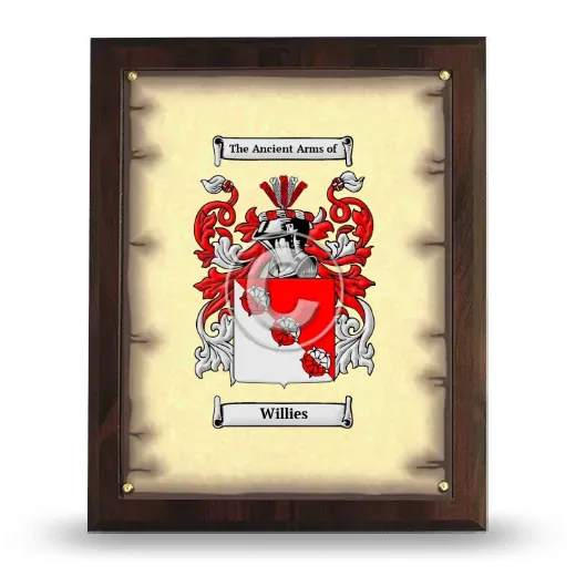 Willies Coat of Arms Plaque