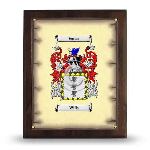 Wills Coat of Arms Plaque