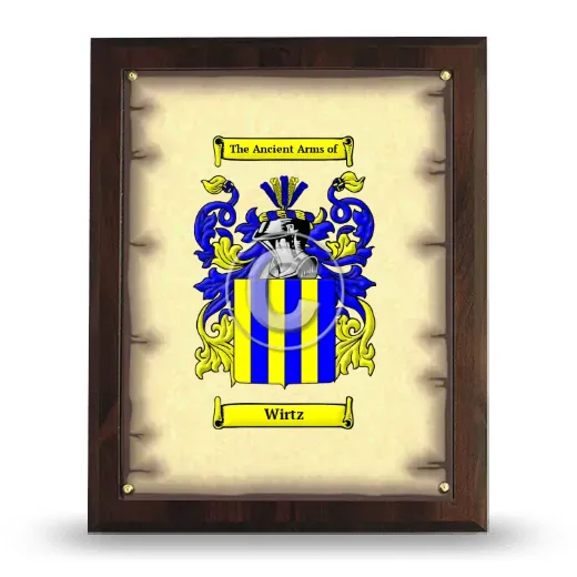 Wirtz Coat of Arms Plaque