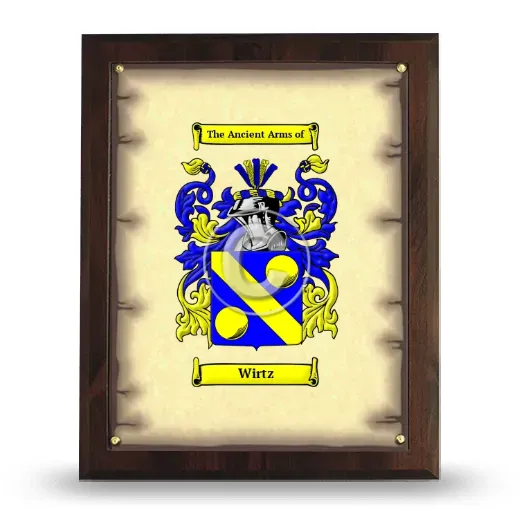 Wirtz Coat of Arms Plaque