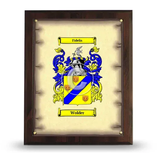 Wolder Coat of Arms Plaque