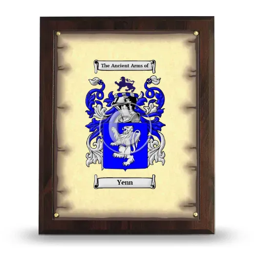 Yenn Coat of Arms Plaque