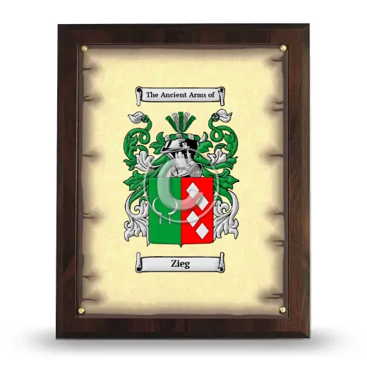 Zieg Coat of Arms Plaque