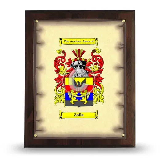 Zolla Coat of Arms Plaque