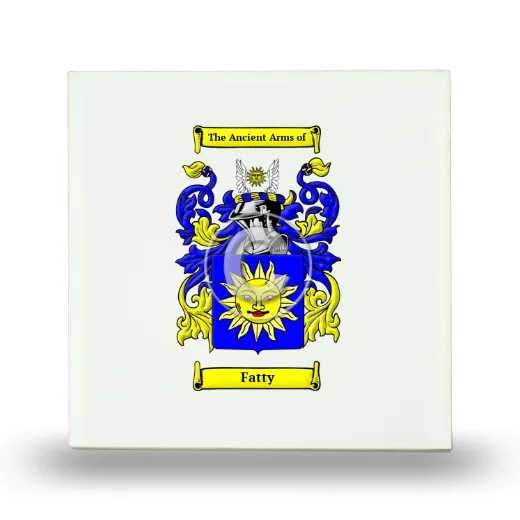 Fatty Small Ceramic Tile with Coat of Arms