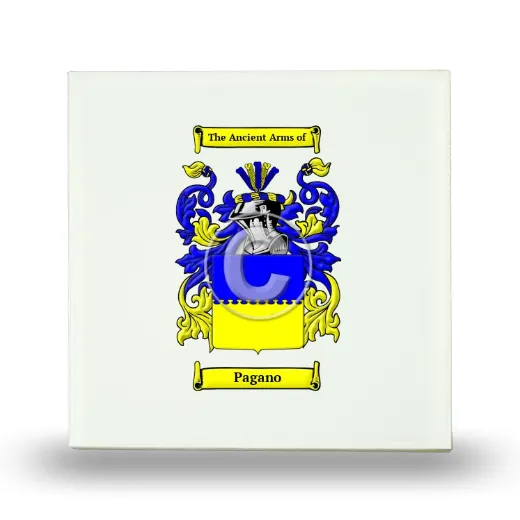Pagano Small Ceramic Tile with Coat of Arms