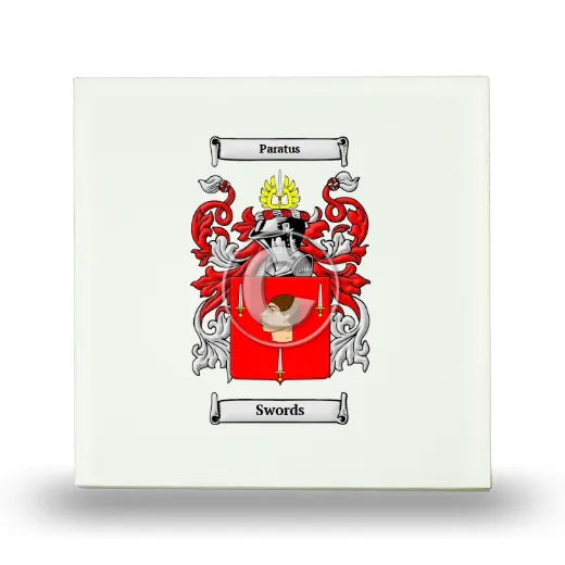 Swords Small Ceramic Tile with Coat of Arms