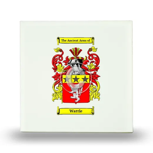 Wattle Small Ceramic Tile with Coat of Arms