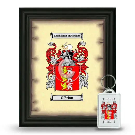 O'Brian Framed Coat of Arms and Keychain - Black