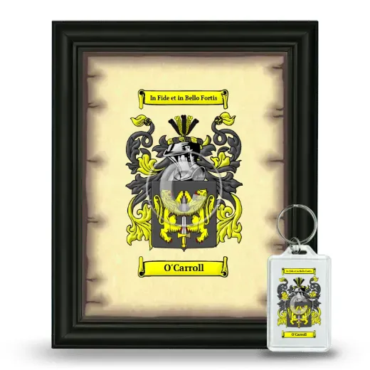 O'Carroll Framed Coat of Arms and Keychain - Black