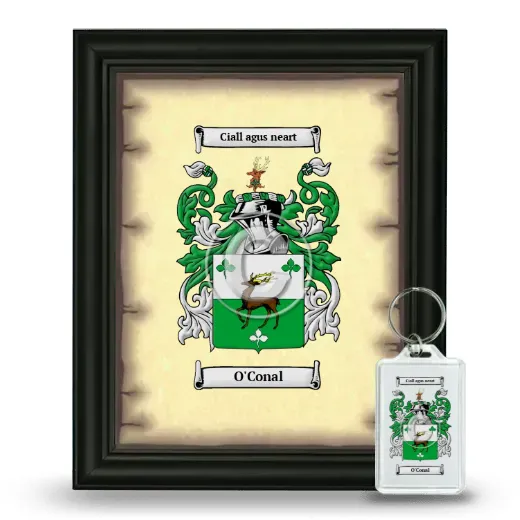 O'Conal Framed Coat of Arms and Keychain - Black