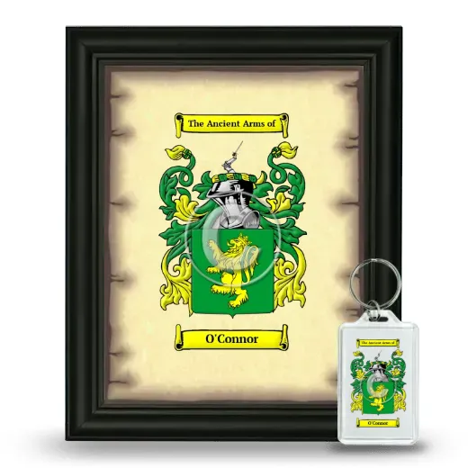 O'Connor Framed Coat of Arms and Keychain - Black