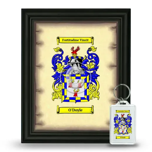 O'Doyle Framed Coat of Arms and Keychain - Black
