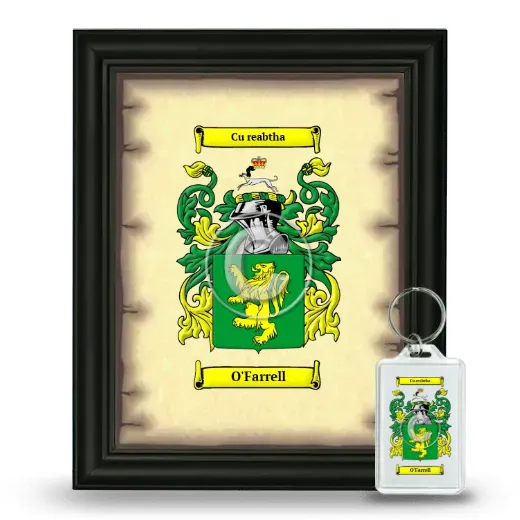 O'Farrell Framed Coat of Arms and Keychain - Black