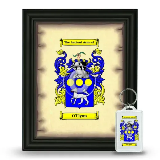 O'Flynn Framed Coat of Arms and Keychain - Black