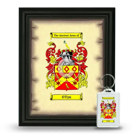 O'Fyn Framed Coat of Arms and Keychain - Black
