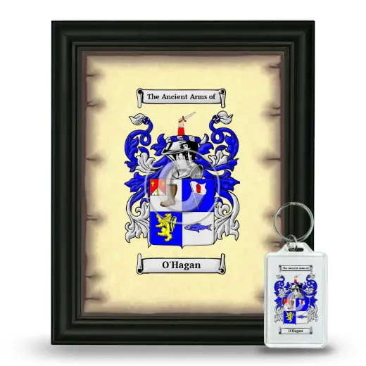 O'Hagan Framed Coat of Arms and Keychain - Black
