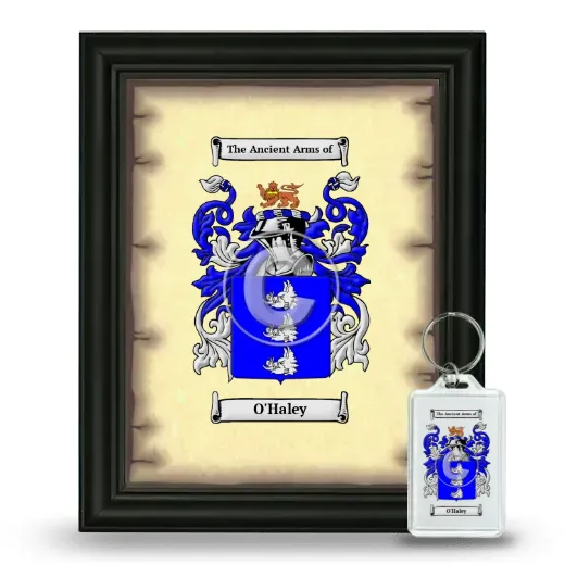 O'Haley Framed Coat of Arms and Keychain - Black
