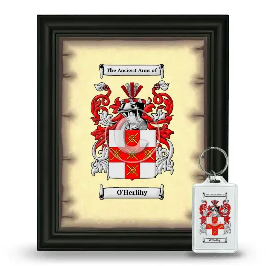 O'Herlihy Framed Coat of Arms and Keychain - Black