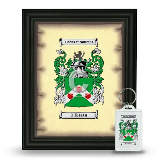 O'Kieran Framed Coat of Arms and Keychain - Black