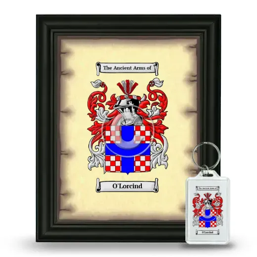 O'Lorcind Framed Coat of Arms and Keychain - Black