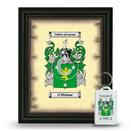 O'Malone Framed Coat of Arms and Keychain - Black