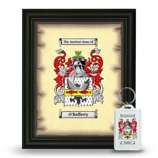 O'Rafferty Framed Coat of Arms and Keychain - Black