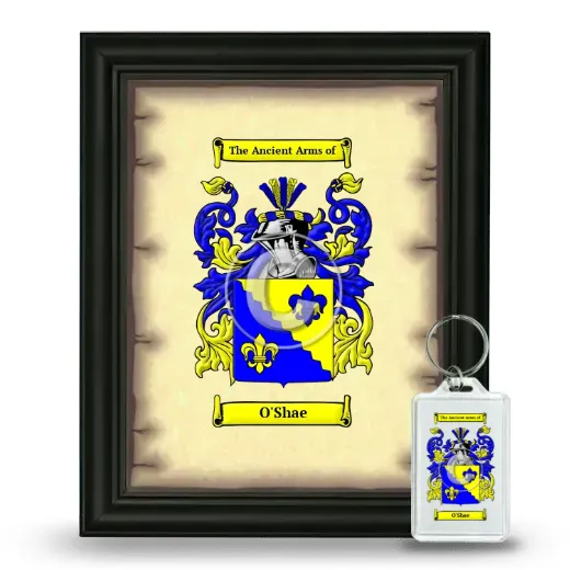 O'Shae Framed Coat of Arms and Keychain - Black