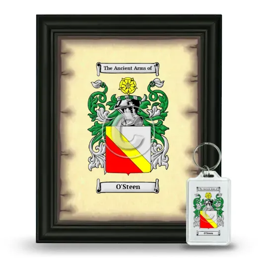 O'Steen Framed Coat of Arms and Keychain - Black
