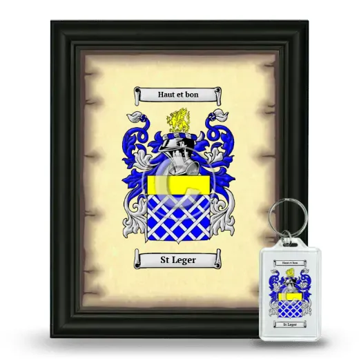 St Leger Framed Coat of Arms and Keychain - Black