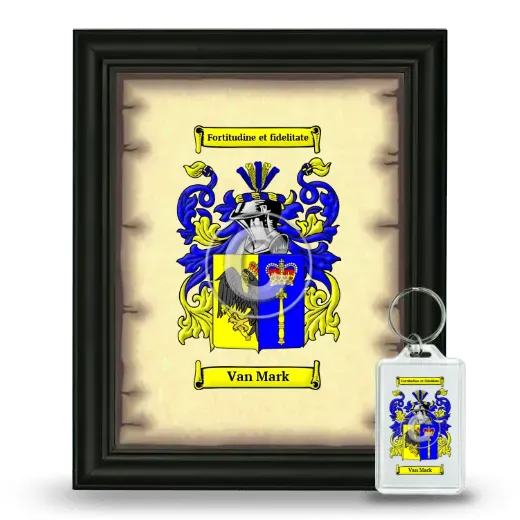 Van Mark Framed Coat of Arms and Keychain - Black