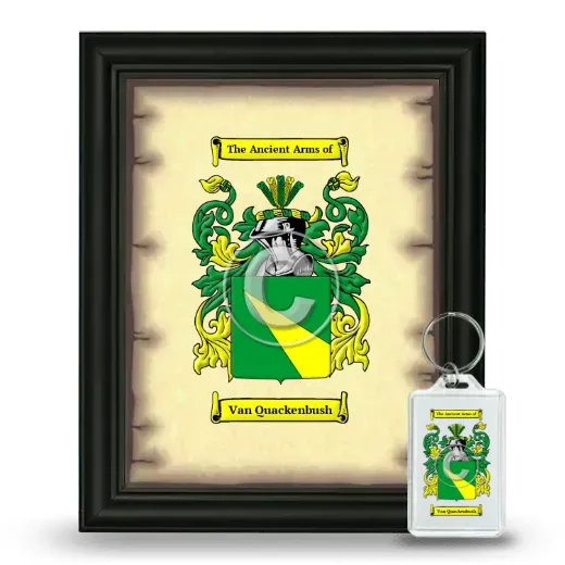 Van Quackenbush Framed Coat of Arms and Keychain - Black