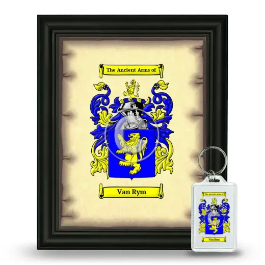 Van Rym Framed Coat of Arms and Keychain - Black
