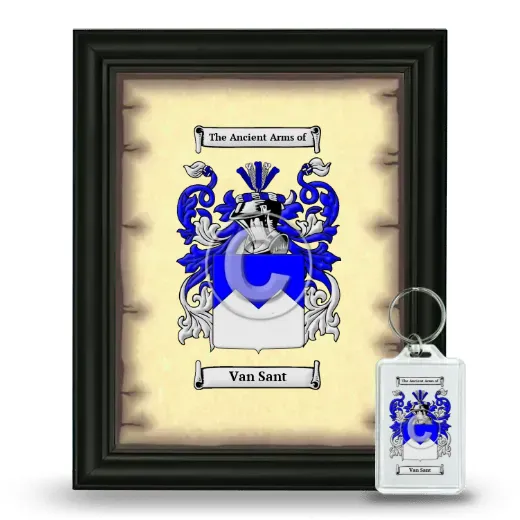 Van Sant Framed Coat of Arms and Keychain - Black
