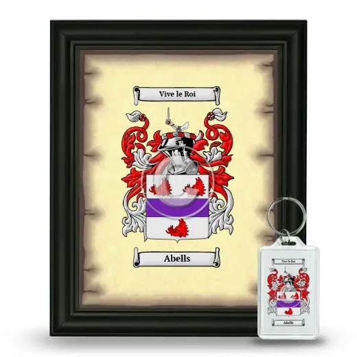 Abells Framed Coat of Arms and Keychain - Black