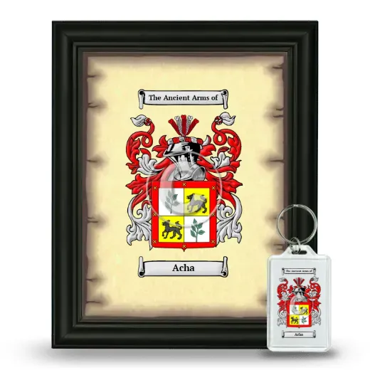 Acha Framed Coat of Arms and Keychain - Black