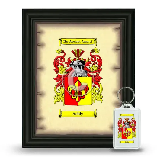 Achly Framed Coat of Arms and Keychain - Black