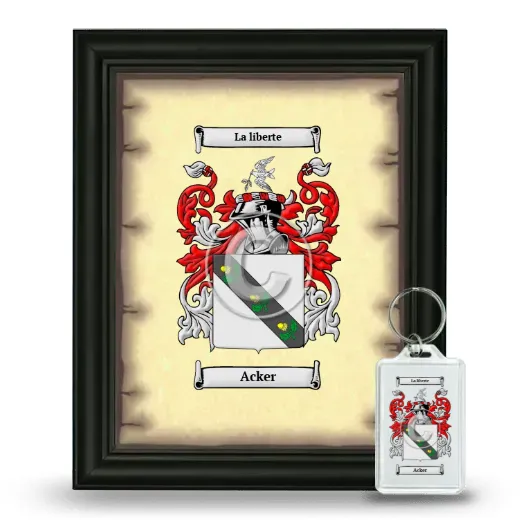 Acker Framed Coat of Arms and Keychain - Black