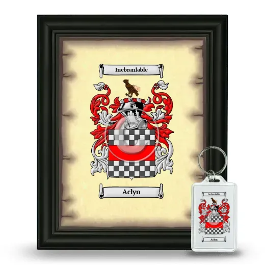Aclyn Framed Coat of Arms and Keychain - Black