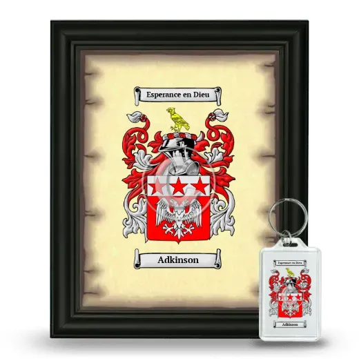 Adkinson Framed Coat of Arms and Keychain - Black