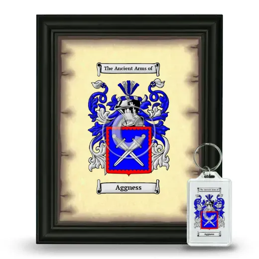 Aggness Framed Coat of Arms and Keychain - Black