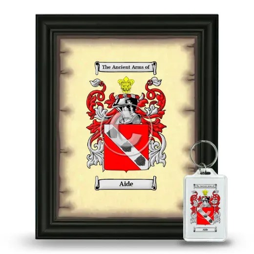 Aide Framed Coat of Arms and Keychain - Black