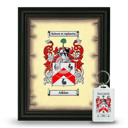 Aikins Framed Coat of Arms and Keychain - Black