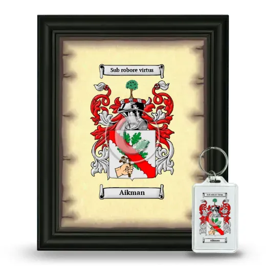 Aikman Framed Coat of Arms and Keychain - Black